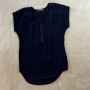 Yellow Chair Navy Short Sleeve Blouse